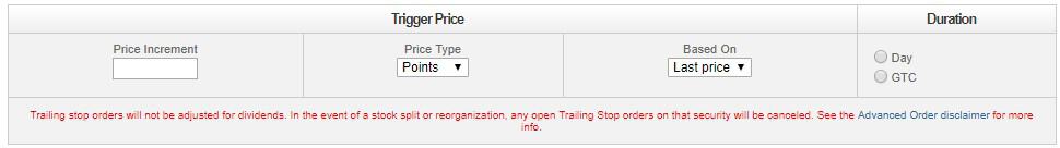 Ally Invest Trailing Stop Order