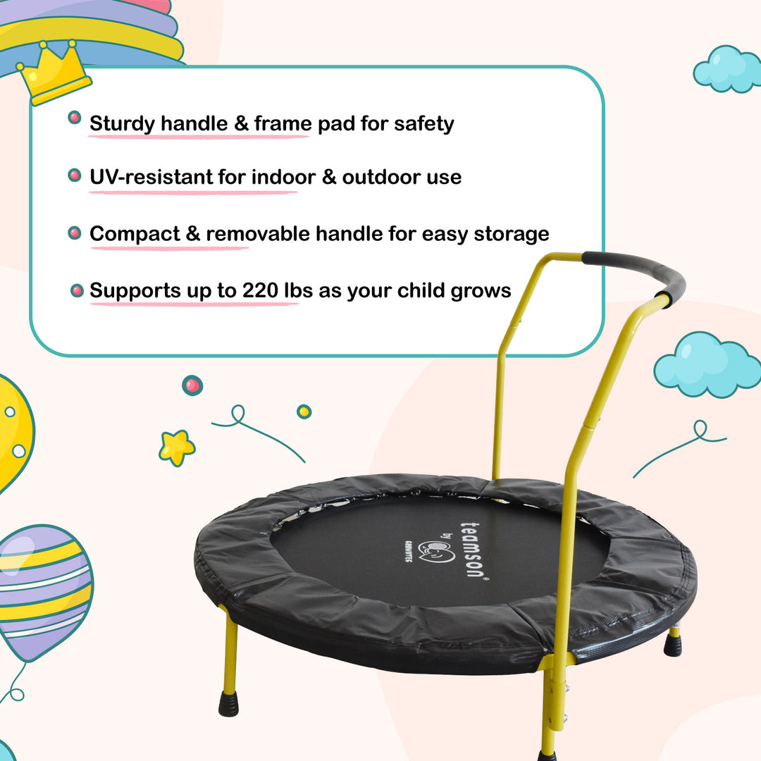 Teamson by Crowntec 36'' UV-Resistant Kids Trampoline with Handle