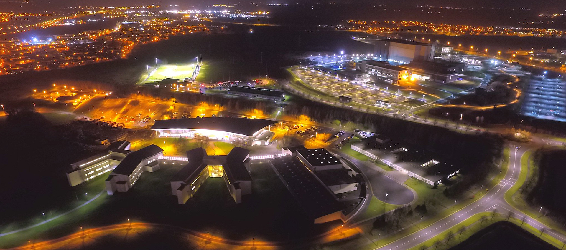 Blanchardstown campus at night