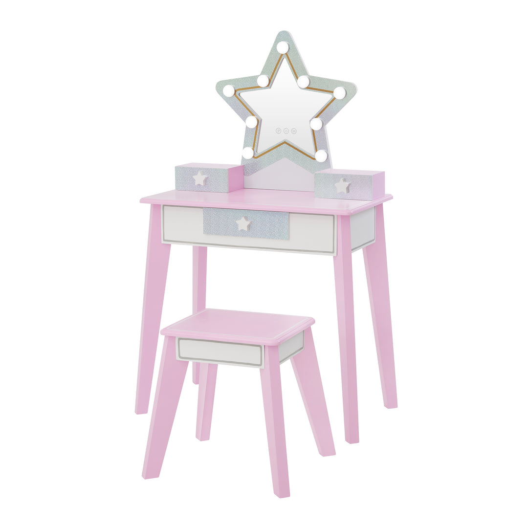 Little Princess Star Vanity with LED Illuminated Mirror