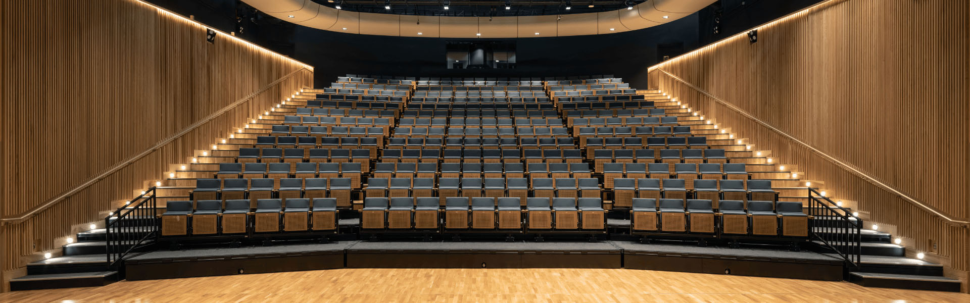 large hall with tiered seating