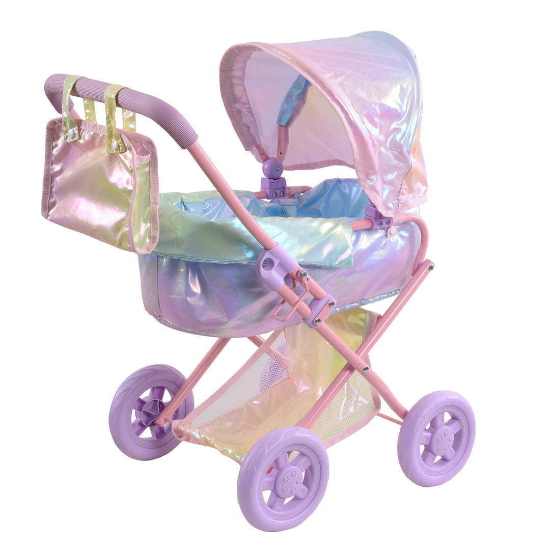 Olivia’s Little World Magical Dreamland Deluxe Baby Doll Stroller and Carrier, Iridescent