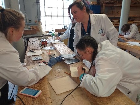 Students working in a lab