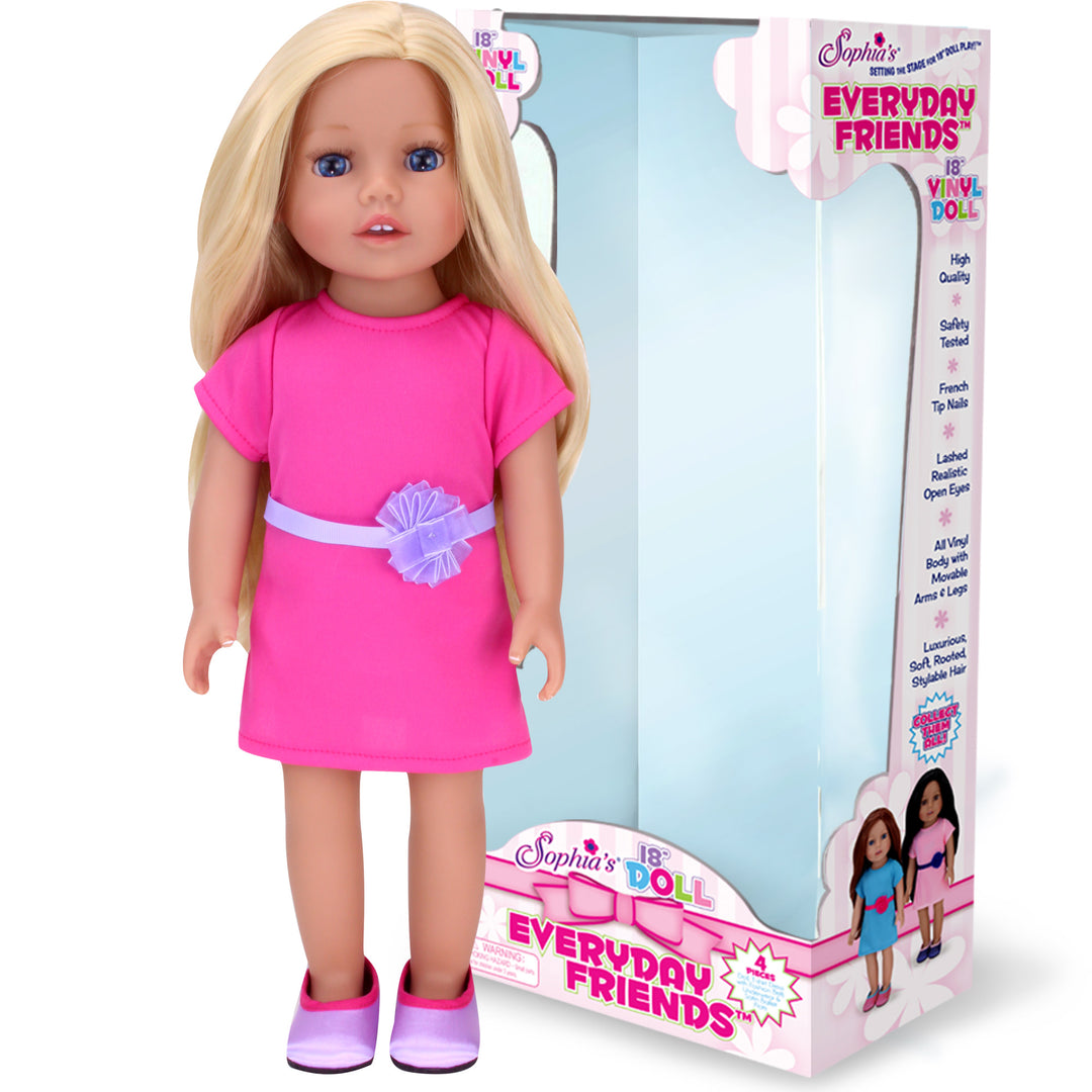 Sophia's Posable 18" All Vinyl Blonde Hair Doll "Chloe" with Blue Eyes