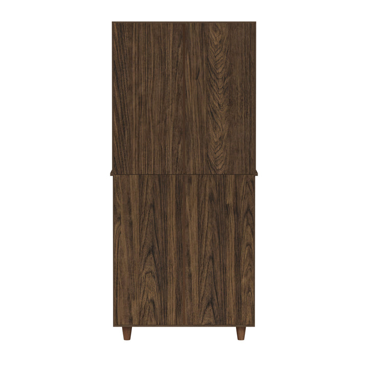 Teamson Home Ellery Freestanding Hutch Cabinet with Open Shelves, Walnut