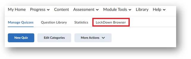 Image showing Respondus LockDown Browser Menu