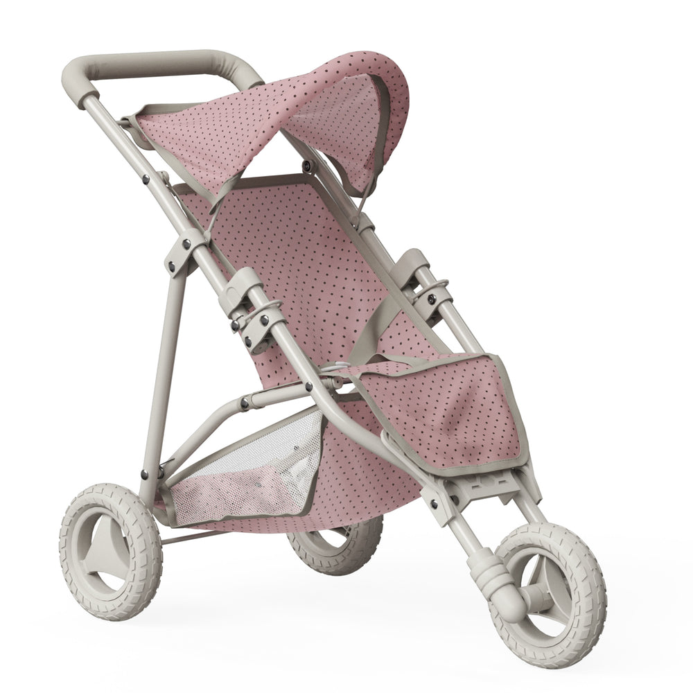 angle view of the stroller with canopy down for protection