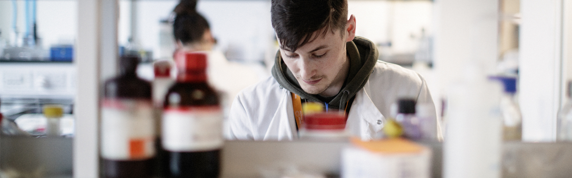 Student working in a class