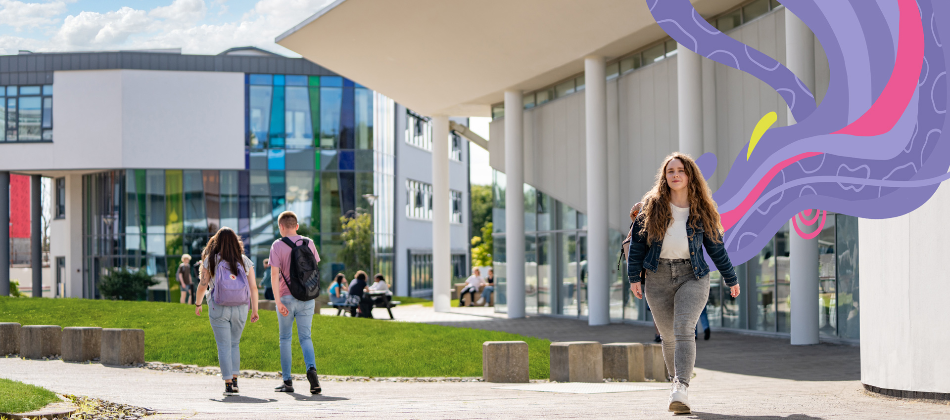 student walking on Blanchardstown Campus