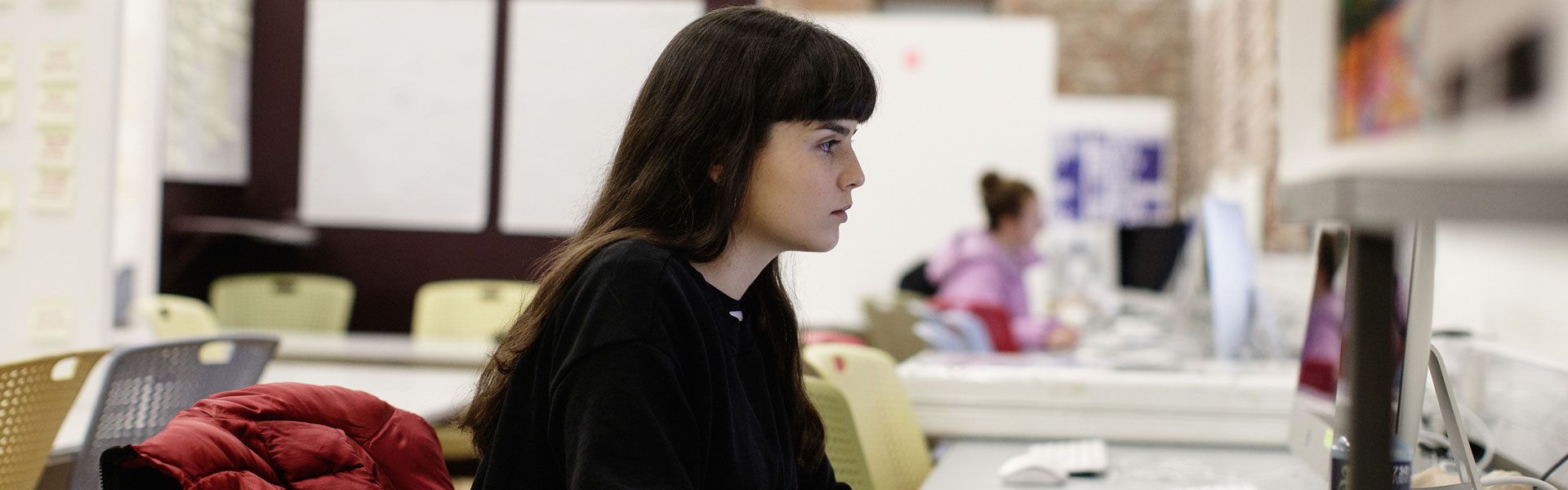 Student working on computer