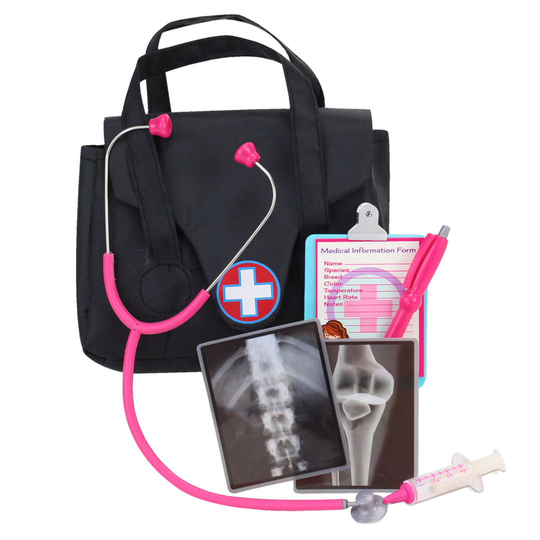 Sophia's - 18" Doll - Medical Bag & Medical Accessories Set - Black